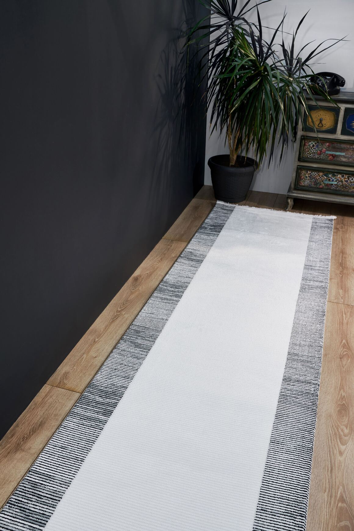 Vivaldi 9751 Gri - Akrilik Dokuma Halı | Saçaklı Salon Halısı